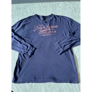 Polo Ralph Lauren Vintage Sportsman Long Sleeve Navy Blue Men's Size Medium